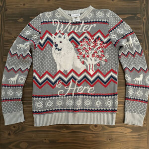 Men’s Game of Thrones Winter Is Here Direwolf Crewneck Sweater L